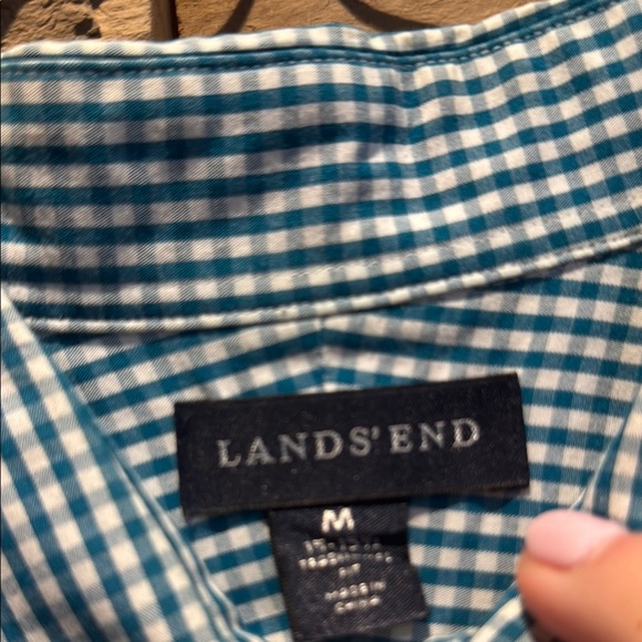 Men's Blue Checkered Shirt Sz M - Picture 2 of 3